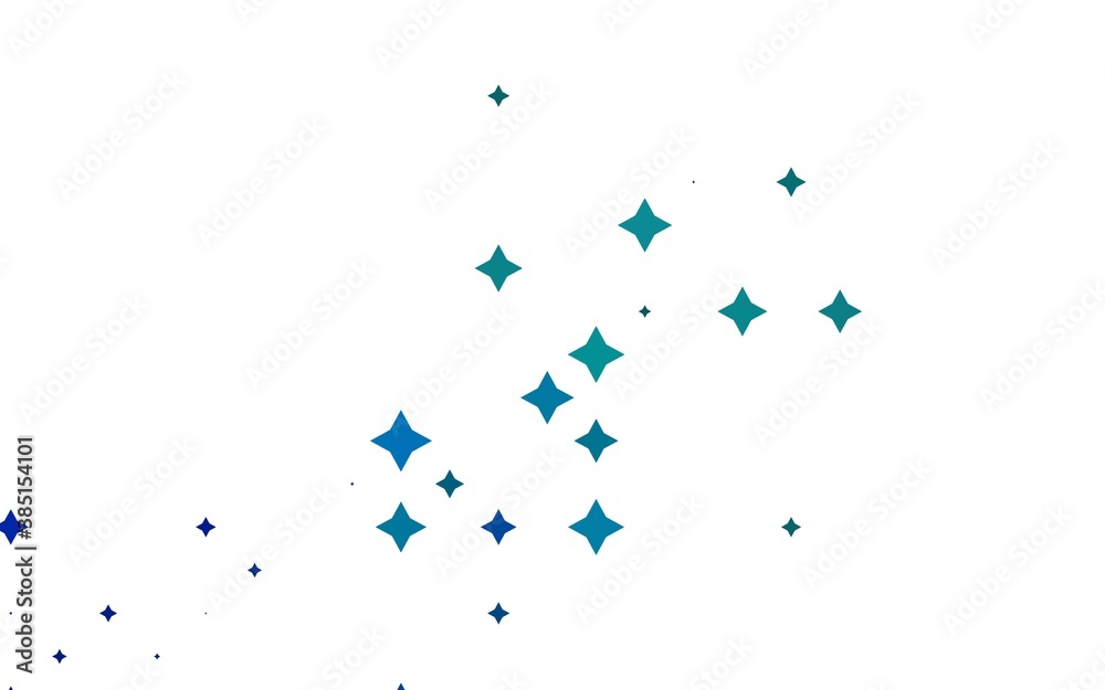 Obraz premium Light BLUE vector cover with small and big stars.