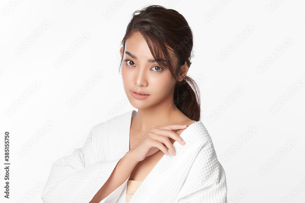 Beautiful young asian woman with clean fresh skin on white background, Face care, Facial treatment, Cosmetology, beauty and spa, Asian women portrait Beautiful young asian woman with clean fresh skin on white background, Face care, Facial treatment, Cosmetology, beauty and spa, Asian women portrait