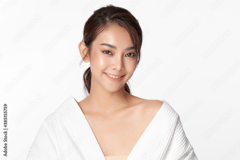 Beautiful young asian woman with clean fresh skin on white background, Face care, Facial treatment, Cosmetology, beauty and spa, Asian women portrait Beautiful young asian woman with clean fresh skin on white background, Face care, Facial treatment, Cosmetology, beauty and spa, Asian women portrait