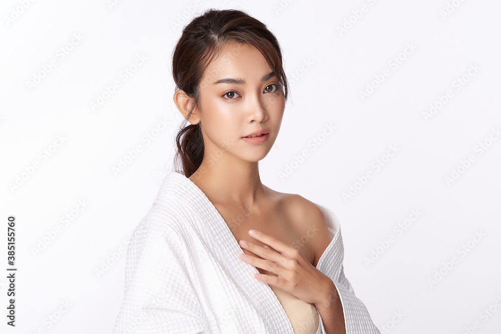 Beautiful young asian woman with clean fresh skin on white background, Face care, Facial treatment, Cosmetology, beauty and spa, Asian women portrait Beautiful young asian woman with clean fresh skin on white background, Face care, Facial treatment, Cosmetology, beauty and spa, Asian women portrait
