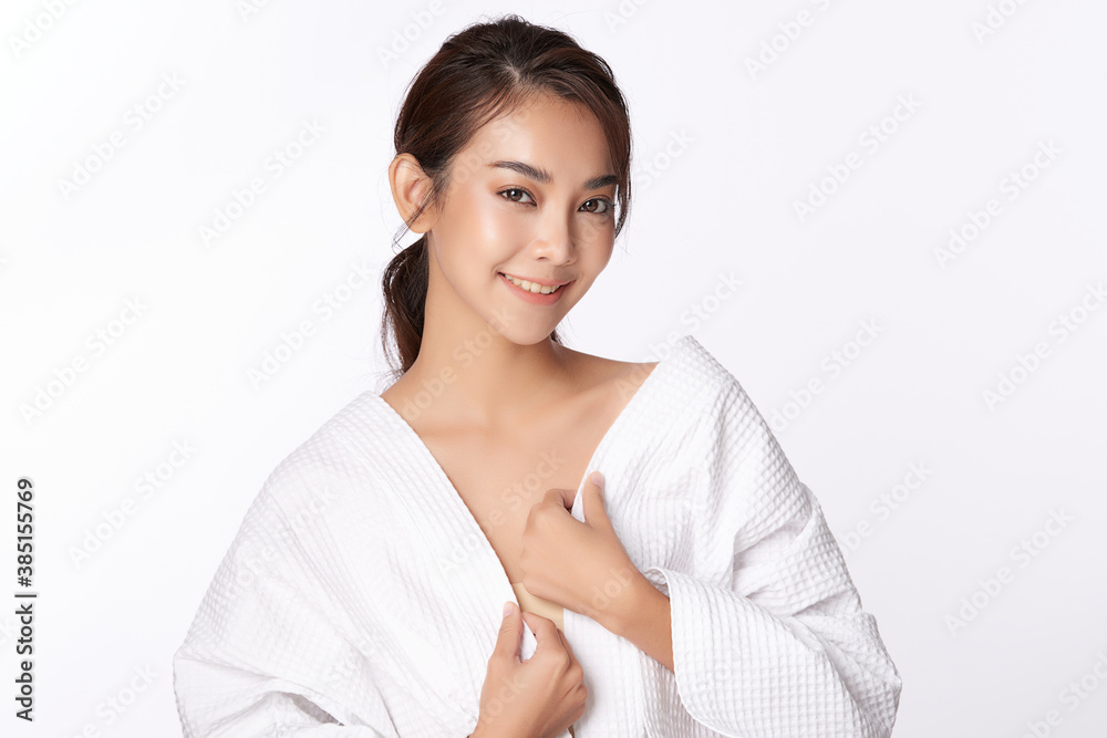 Beautiful young asian woman with clean fresh skin on white background, Face care, Facial treatment, Cosmetology, beauty and spa, Asian women portrait Beautiful young asian woman with clean fresh skin on white background, Face care, Facial treatment, Cosmetology, beauty and spa, Asian women portrait