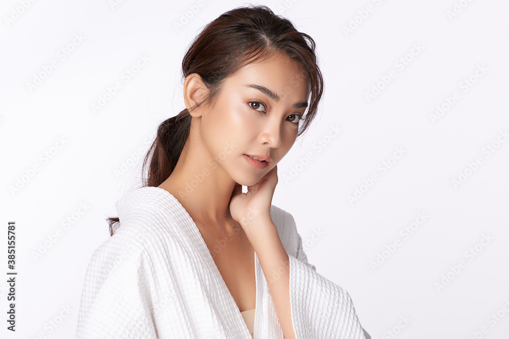 Beautiful young asian woman with clean fresh skin on white background, Face care, Facial treatment, Cosmetology, beauty and spa, Asian women portrait Beautiful young asian woman with clean fresh skin on white background, Face care, Facial treatment, Cosmetology, beauty and spa, Asian women portrait