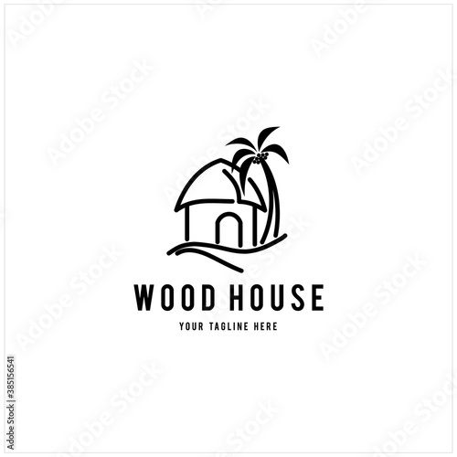 Minimalist Wood House Logo Design Inspiration
