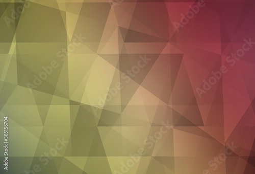 Light Green, Red vector gradient triangles pattern.