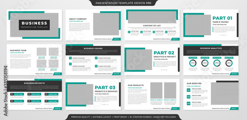 set of business presentation template with clean style and minimalist concept use for annual report and business profile