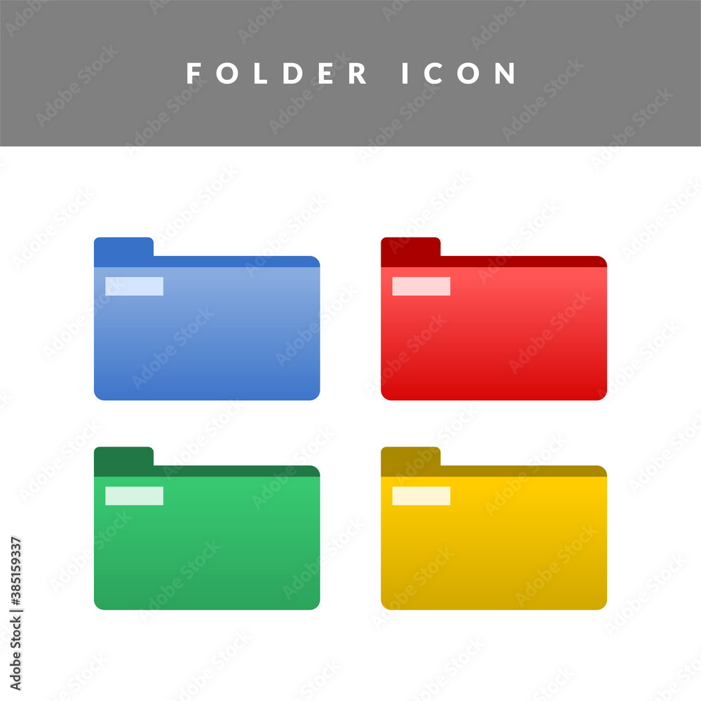 simple three-dimensional folder icon set simple three-dimensional folder icon set