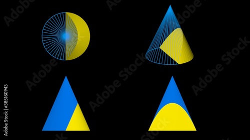 Slika na platnu Parabola conic cross sections