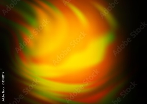 Dark Green, Yellow vector blur pattern.