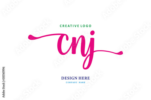 simple CNJ letter arrangement logo is easy to understand, simple and authoritative