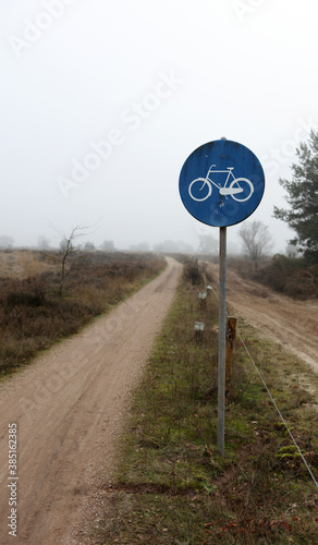 Bicycle path through nature photo
