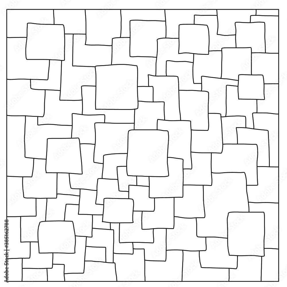 square Doodle black and white pattern Background square Doodle black and white pattern Background