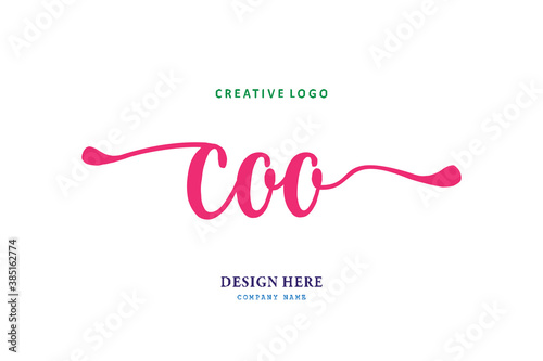 simple COO letter arrangement logo is easy to understand, simple and authoritative