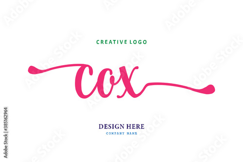 simple COX letter arrangement logo is easy to understand, simple and authoritative