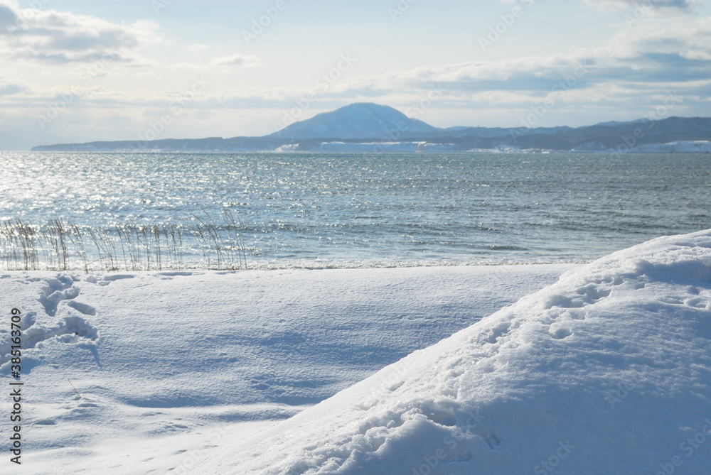 海岸 冬 雪 海岸 冬 雪