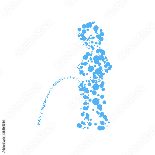 小便小僧の水滴ベクターイラスト