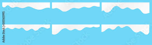 White melt drips or liquid sauce and milk drops. White liquid or melted chocolate drips, milk current paint.