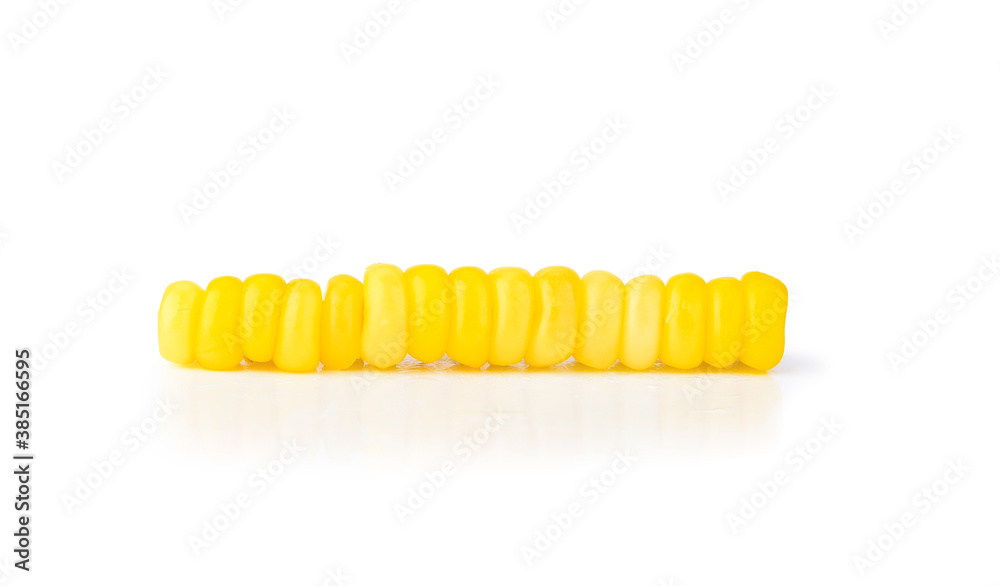 Sweet whole kernel corn on white background Sweet whole kernel corn on white background