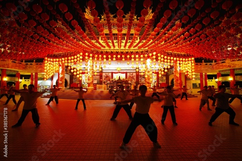 T'ai Chi Ch'uan, Tai chi chuan, Chinese martial arts, Chinese Thean Hou Temple, Kuala Lumpur, Malaysia, Asia photo
