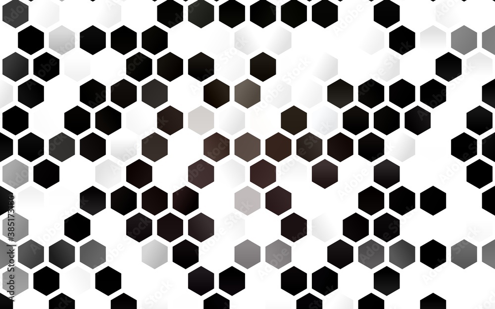 Light Black vector template in hexagonal style. Light Black vector template in hexagonal style.