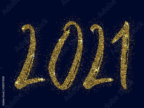 2021 Happy New Year vector greeting card, banner.