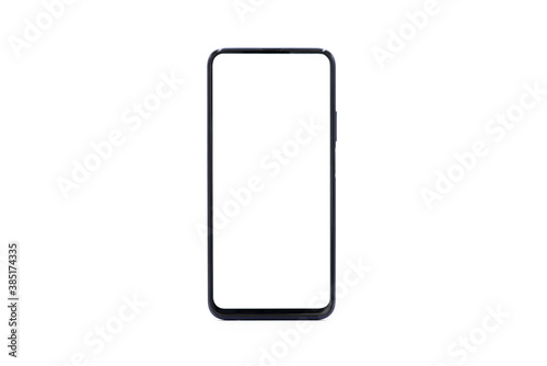 A black border smart blank phone isolated on a white background