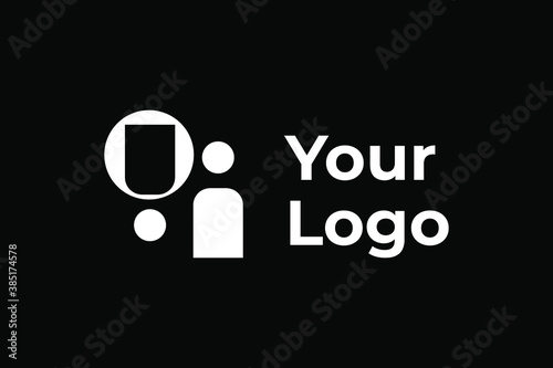 Creative people logo design template with circle