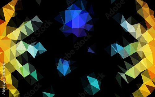 Dark Multicolor, Rainbow vector polygonal pattern.