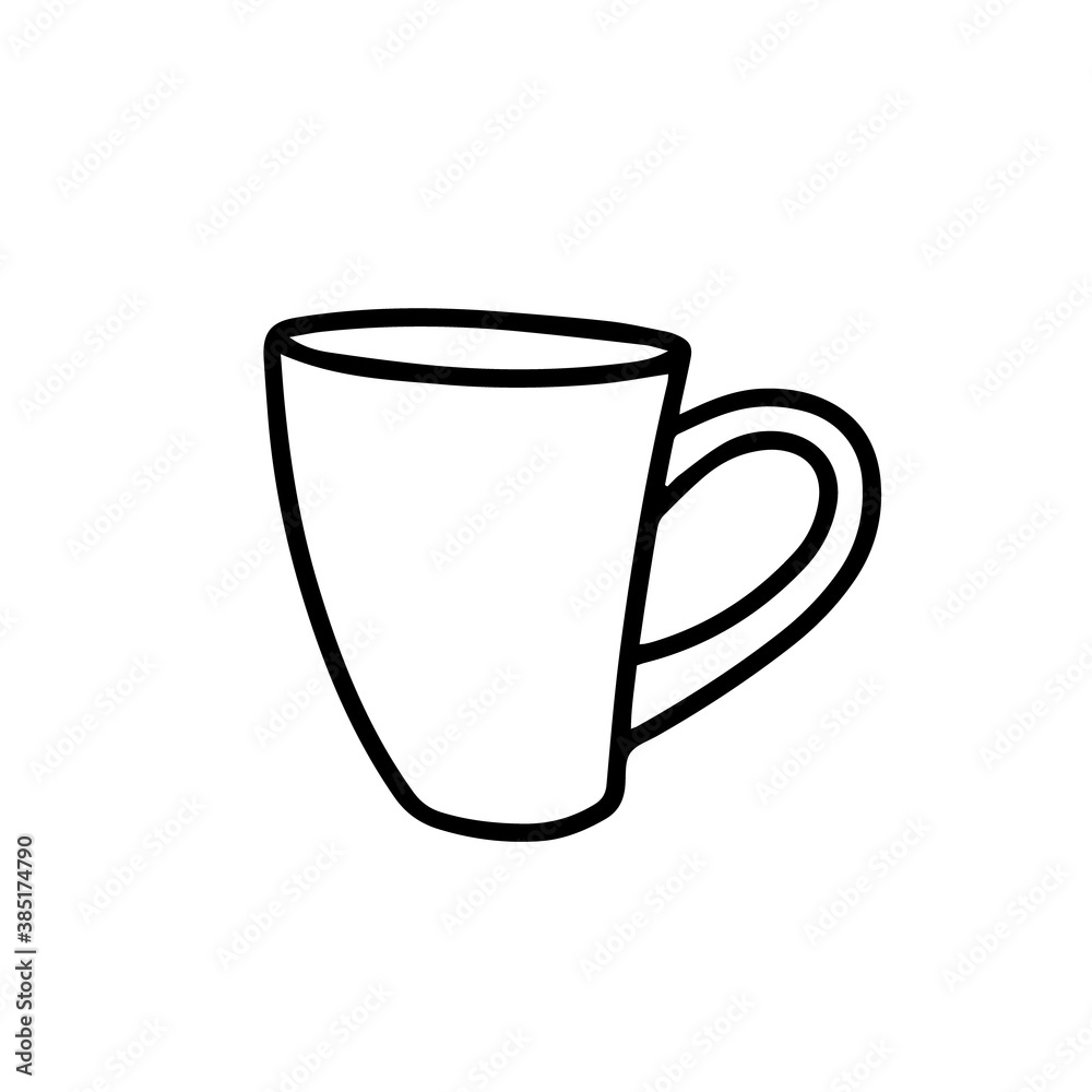 Mug isolated on a white background. Doodle Mug isolated on a white background. Doodle