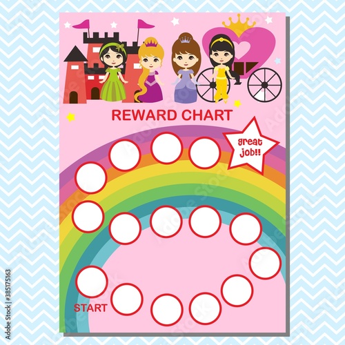 Princess Reward Chart for girl