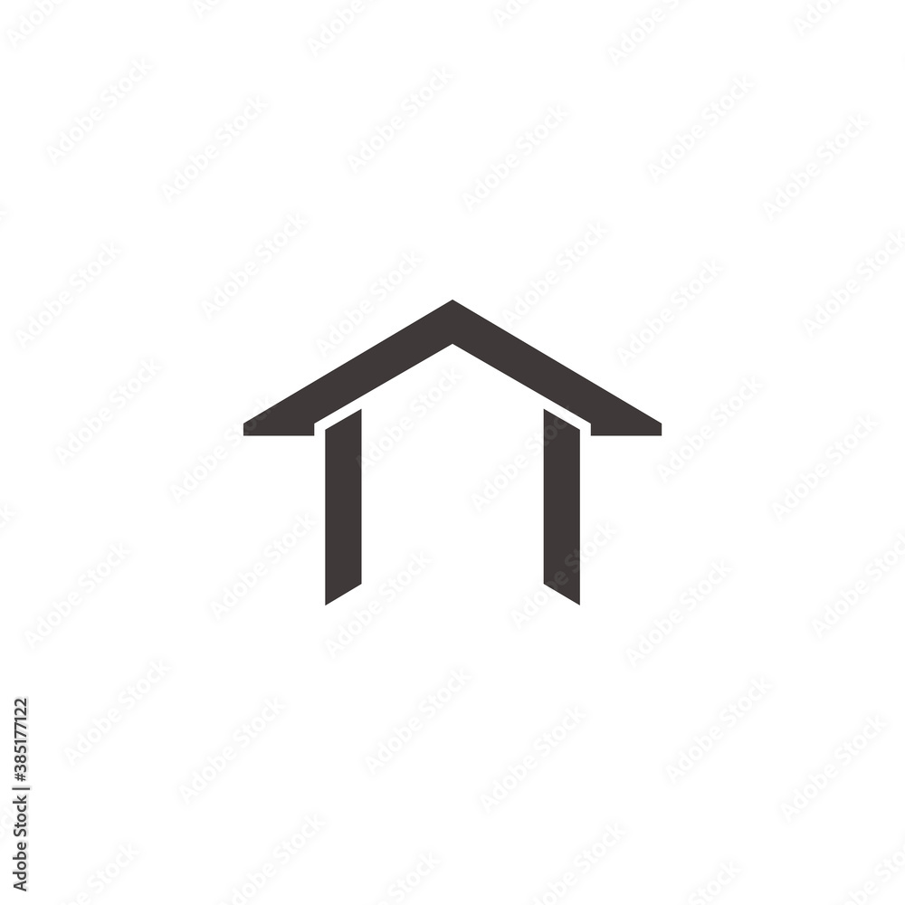 simple home roof arrow geometric line symbol vector simple home roof arrow geometric line symbol vector