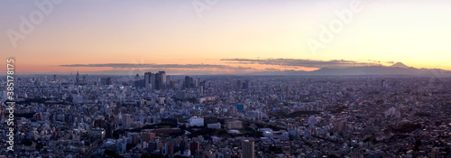 新宿副都心と富士山の落日（2009年11月撮影） © 竹澤宏