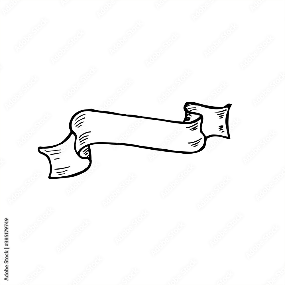 Inscription tape, Oktoberfest, doodle black-white