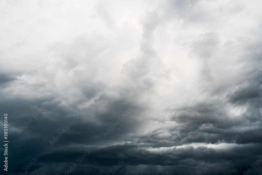 Black clouds before the storm and the rain.