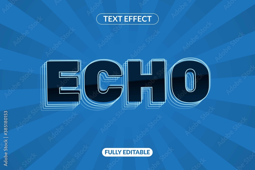 Text Effect Echo Appearance effect - obrazy, fototapety, plakaty 