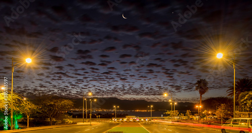 Wide street or road leading to the Red Sea, Middle East