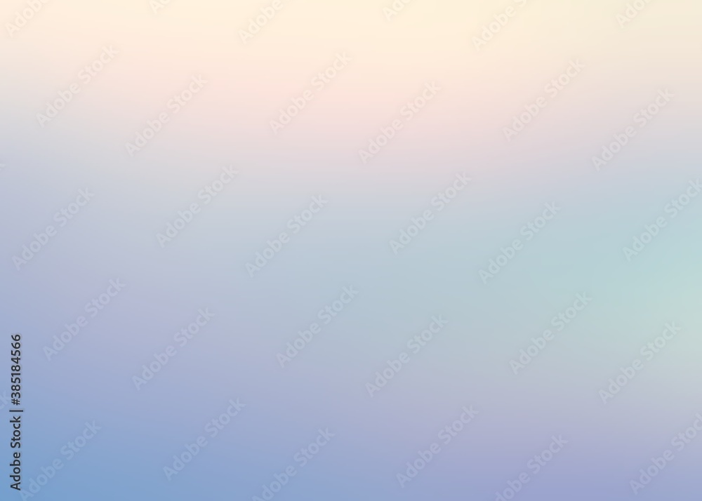 Lilac blue yellow gradient blur background. Holographic soft pattern. Fantasy sweet dreams sky abstract illustration.