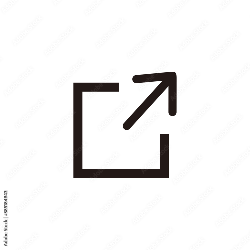 External link icon symbol vector. on white background External link icon symbol vector. on white background