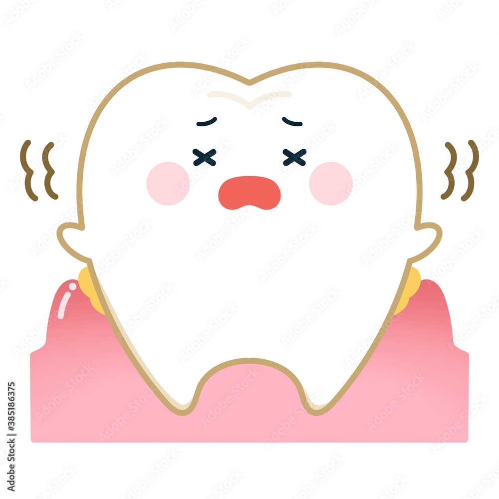 ぐらぐらしている歯のイラスト 歯周病 歯石 Stock Illustration Adobe Stock