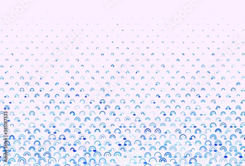 Light Pink, Blue vector template with rainbow signs.