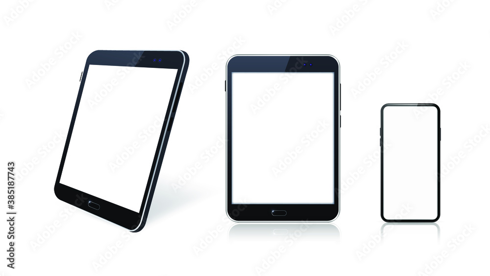 Set of Technological Devices with Blank Screen on White Background . Isolated Vector Elements Set of Technological Devices with Blank Screen on White Background . Isolated Vector Elements
