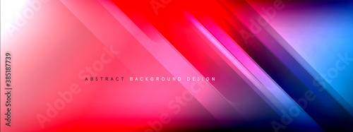 Motion concept neon shiny lines on liquid color gradients abstract backgrounds. Dynamic shadows and lights templates for text