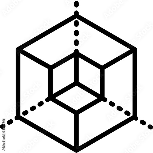 line icon for 3d model