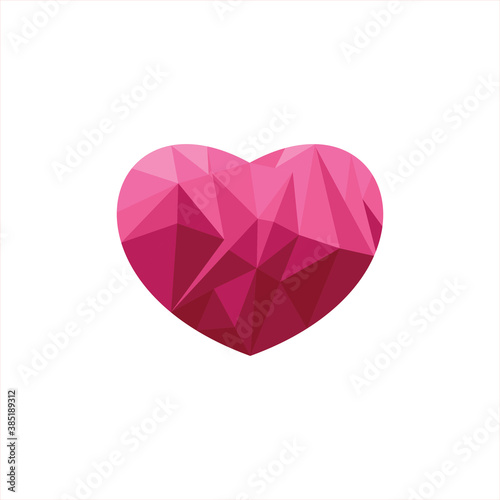 love Geometric Triangle Logo Icon Design, love Triangle