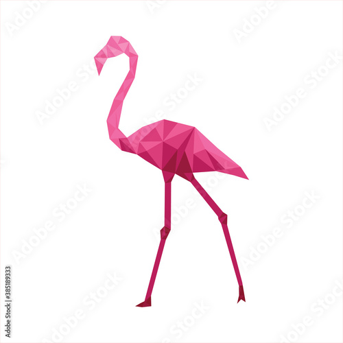 flamingo Geometric Triangle Logo Icon Design, flamingo Triangle