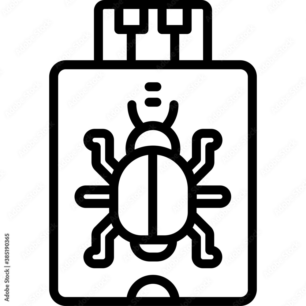 line icon for usb virus line icon for usb virus
