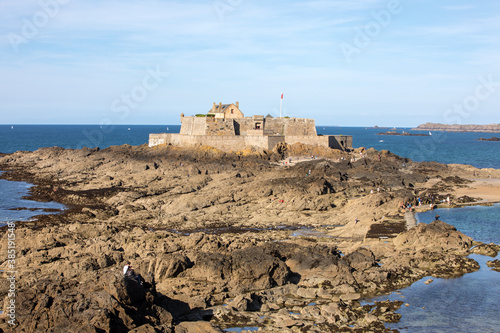  View of the Fort National and beach n Saint Malo Brittany, France