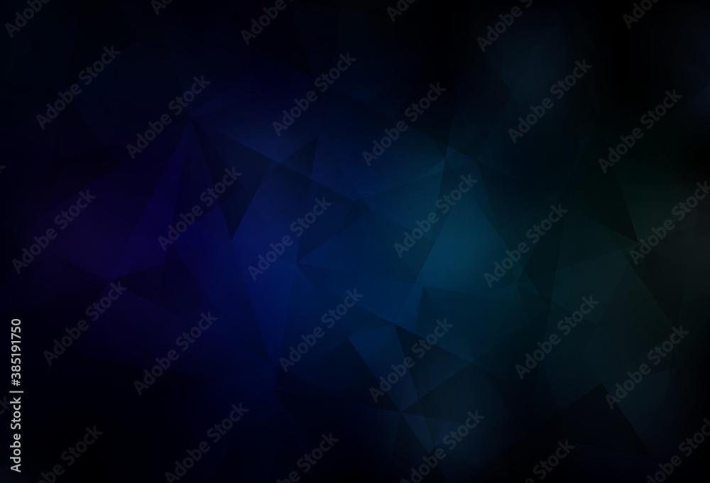 Dark Blue, Green vector polygon abstract background.