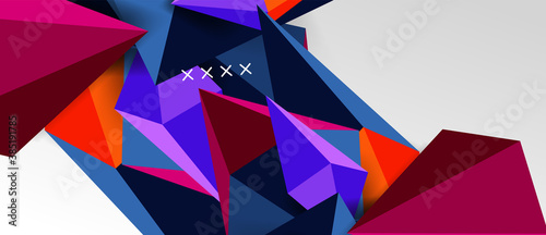 3d low poly abstract shape background vector illustration