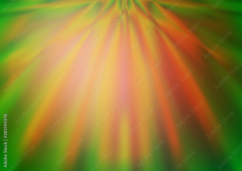 Obraz premium Light Green, Red vector blurred shine abstract template.