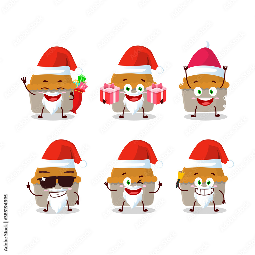 Santa Claus emoticons with meat pie cartoon character